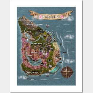 Booby Island DnD map T Shirt Design Posters and Art